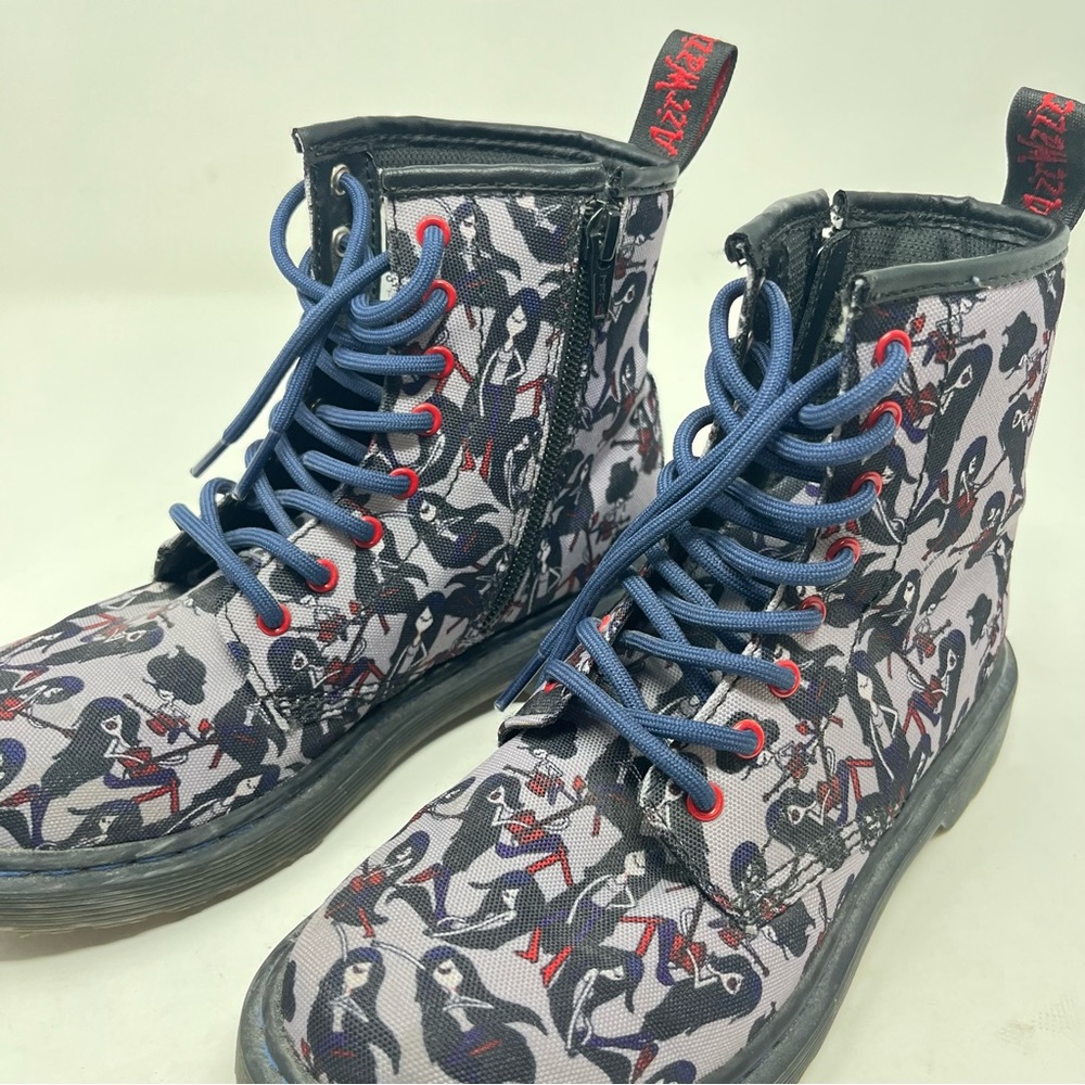 Dr. Martens 3 girl Castel Adventure Time Marceline Boots gray zipper 0695 - Picture 3 of 12